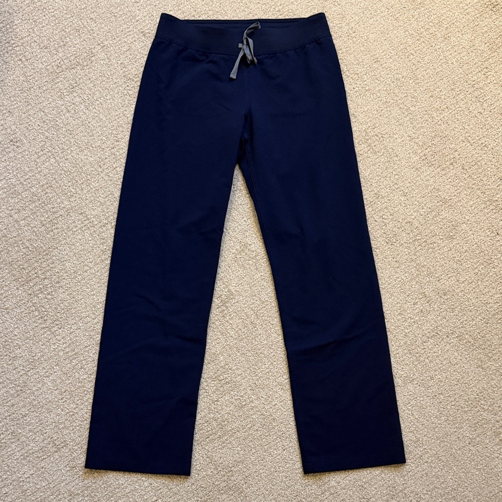 Figs Women's Navy Straight-Leg Scrub Pants with Drawstring